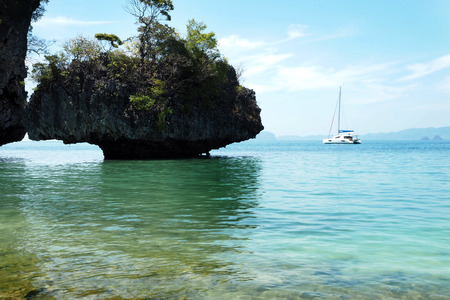 Boat in the sea at Krabi south of Thailandの写真素材