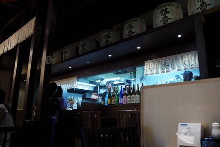 japanese restaurant have many food and drinkのeditorial素材