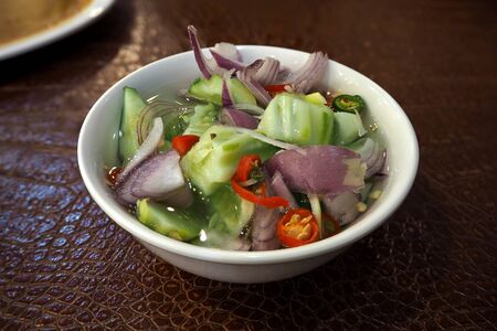 vegetable side dishes serve with main foodの写真素材