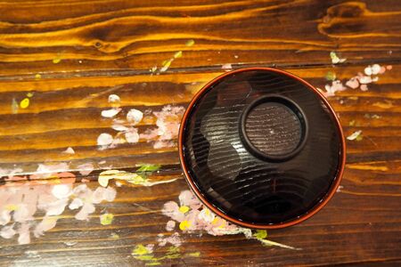 japanese miso soup in Japanese bowl is very yummyの写真素材