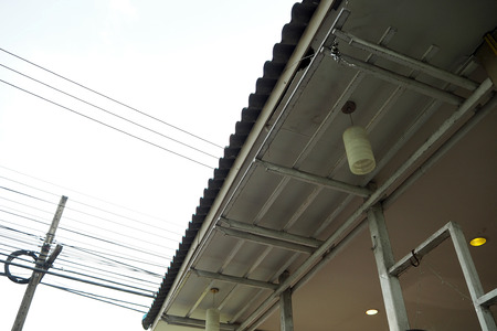 Lamp on the old roof