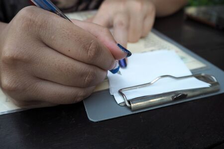 writing order in the restaurant
