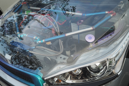 The glass Hood vehicle look very nice and beautifulの写真素材