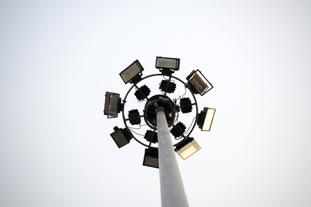 The big spotlight hanging on high bar の写真素材