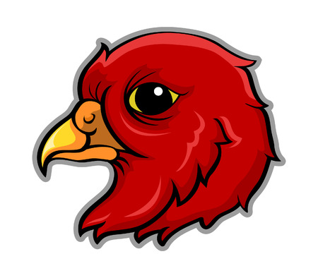 red head birdのイラスト素材