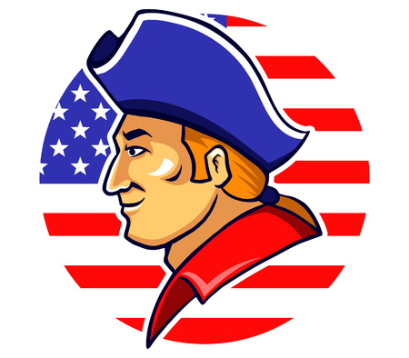 vector illustration of American patriot headのイラスト素材