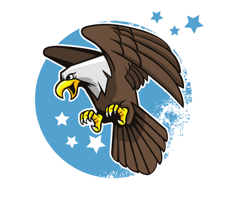 Vector illustration of flying bald eagle.のイラスト素材