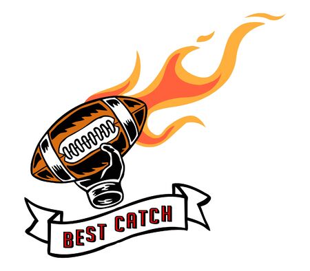 Vector illustration of catching a ball in manual drawing style.のイラスト素材