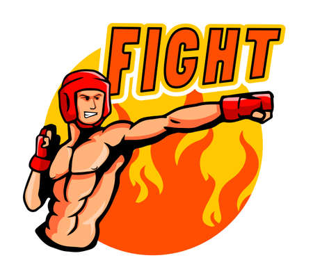 Fighter throw a punchのイラスト素材