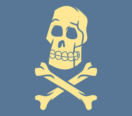 Skull And Cross Bone In Retro Styleのイラスト素材