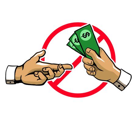Anti Corruption Hand Signのイラスト素材