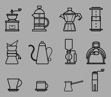 Coffee Manual Brewers Outlineのイラスト素材