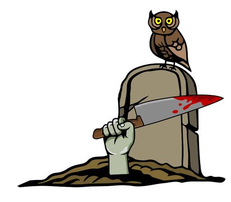 Vector illustration of zombie hand on graveyardのイラスト素材