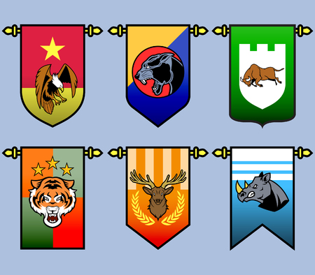 Vector illustration collection set of animal royal sigilのイラスト素材