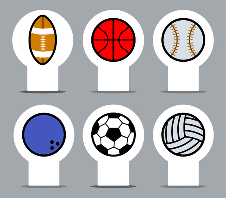 Set of sports balls vector collection label.のイラスト素材