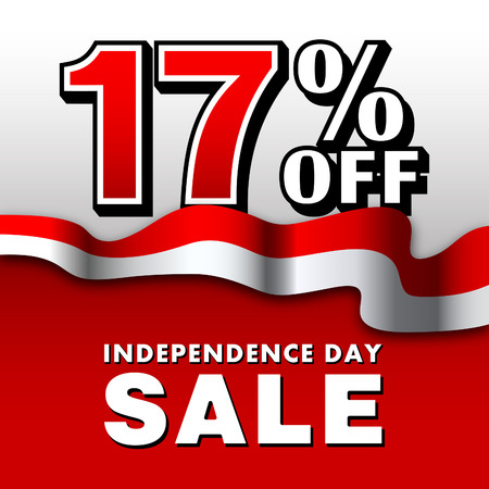 Vector  poster design for Indonesia independence day sale theme.のイラスト素材
