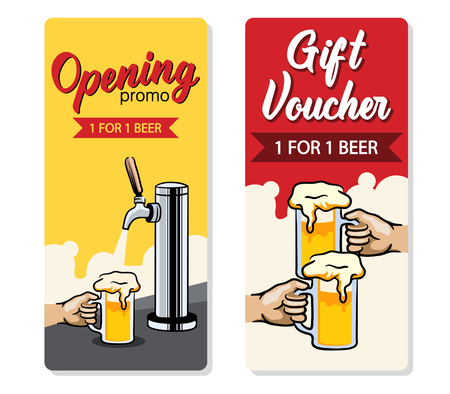 Promo design of free  beer voucher.のイラスト素材