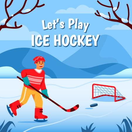 Invitation poster design to playing ice hockey.のイラスト素材