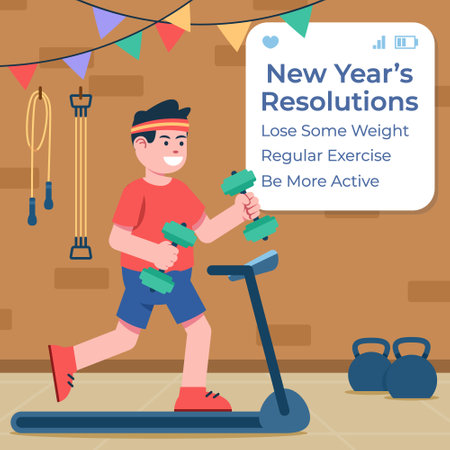 Get healthy and fit for new year.のイラスト素材