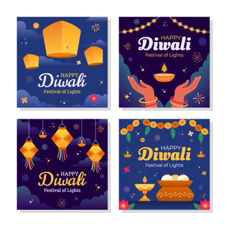 Diwali greetings template design for social media publication.のイラスト素材