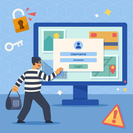 Stealing credential personal data from login window.のイラスト素材