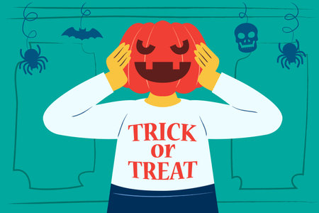 Wearing costume and ready for party.のイラスト素材