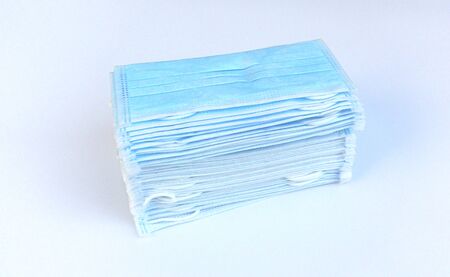 Disposable Face Mask Surgical Medical Dental Industrial 3-Ply the white backgroundの写真素材