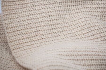 Knit brown yarn ruffle wrinkle textureの写真素材