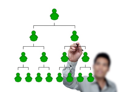 Drawing social network structure in a whiteboard.の写真素材