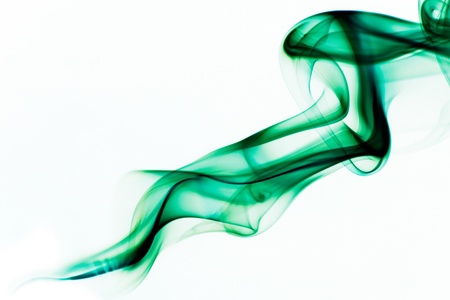 Green smoke on the white background.の写真素材