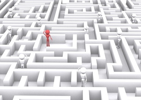 3d human confusing in the maze.の写真素材