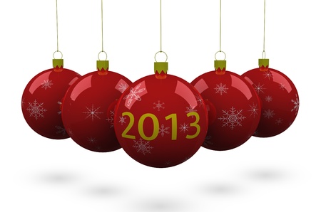 Christmas ball 2013 isolated on white background.の写真素材