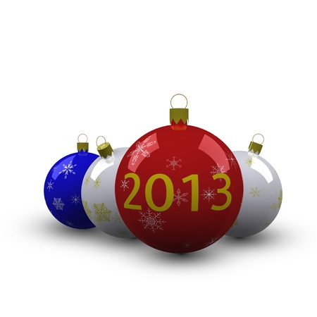 Christmas ball 2013 isolated on white background.の写真素材