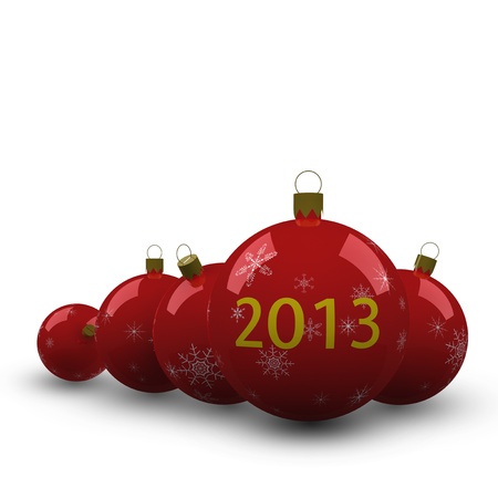 Christmas ball 2013 isolated on white background.の写真素材