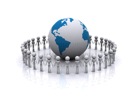 Partners around the world on a white background.の写真素材