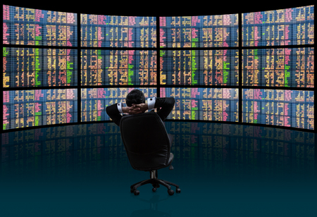 Investors are looking products in the capital market.の写真素材