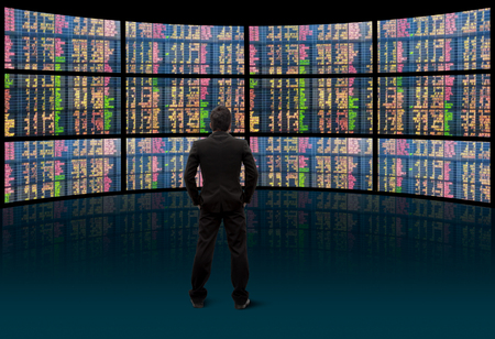 Investors are looking products in the capital market.の写真素材