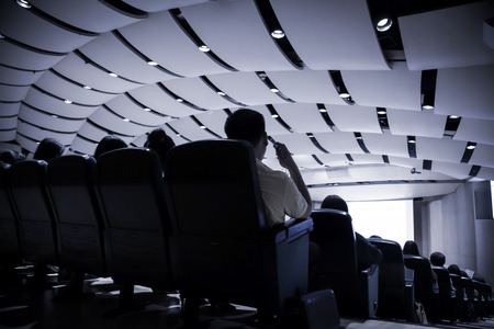 The participants in the auditorium.の写真素材