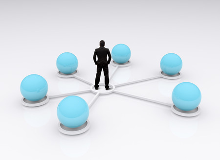 Business connection concept, abstract 3dの写真素材