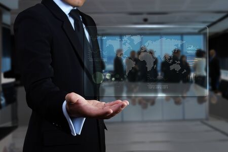 Investor with growth chart of profits.の写真素材