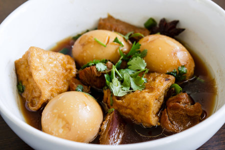 stewed eggs - Thai foodの写真素材