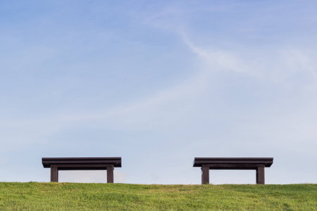 two chair with blue skyの写真素材
