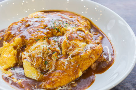 Omurice with Delace Sauce, Japanese foodの写真素材