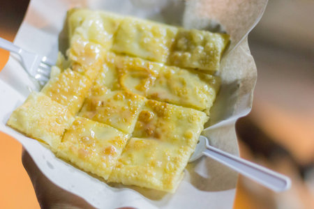 Thai style of fried Roti on the streetの写真素材