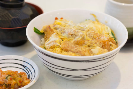 Tempura don or Ten-Don, Tempura shrimp on rice, Japanese foodの写真素材