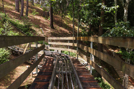 Roller Coaster or Jungle Coaster in jungle of Dalat city,Vietnamの写真素材