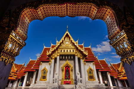 Mable Temple located in Bangkok, Thailandの写真素材