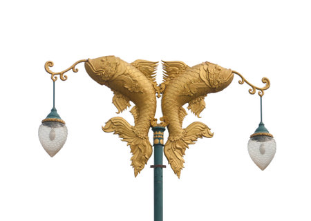 Fish street lamp in Thailandの写真素材