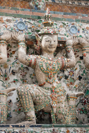 Ramayana statue in temple, Bangkok, Thailandの写真素材