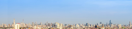 panorama cityscape of Bangkok city skyline , panoramic landscape  Thailand